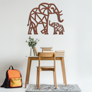 Elephant Family Metal Wall Art – Mom and Calves Silhouette Steel Decor for Nature and Animal Lovers- KAF337