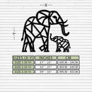 Elephant Family Metal Wall Art – Mom and Calves Silhouette Steel Decor for Nature and Animal Lovers- KAF337