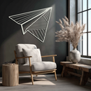 Paper Airplane Metal Wall Art – Minimalist Flight Silhouette Steel Decor for Modern and Whimsical Spaces- KAF340