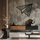 Paper Airplane Metal Wall Art – Minimalist Flight Silhouette Steel Decor for Modern and Whimsical Spaces- KAF340
