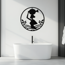 African Woman Carrying Vase Metal Wall Art – Tribal Silhouette Steel Decor for Cultural and Ethnic Interiors- KAF342