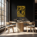 Abstract Face Silhouette Metal Wall Art – Modern Minimalist Line Art for Contemporary Interiors- KAF348