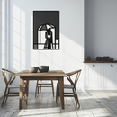Woman with Umbrella Abstract Metal Wall Art – Modern Rainy Day Silhouette Steel Decor- KAF354