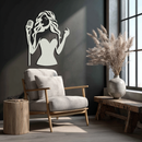 Jazz Singer Silhouette Metal Wall Art - Elegant Female Vocalist Decor - KAF355