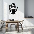 Jazz Singer Silhouette Metal Wall Art - Elegant Female Vocalist Decor - KAF355