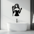 Jazz Singer Silhouette Metal Wall Art - Elegant Female Vocalist Decor - KAF355