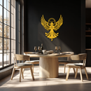 Guardian Angel Metal Wall Art – Spiritual Angel Silhouette with Halo for Home Blessing Decor- KAF359