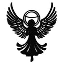 Guardian Angel Metal Wall Art – Spiritual Angel Silhouette with Halo for Home Blessing Decor- KAF359