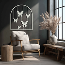 Butterfly Arch Metal Wall Art – Elegant Hanging Butterflies Silhouette for Modern Nature Decor- KAF361