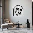Butterfly Arch Metal Wall Art – Elegant Hanging Butterflies Silhouette for Modern Nature Decor- KAF361