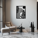 Modern Geometric Botanical Metal Wall Art – Abstract Nature-Inspired Steel Design- KAF366