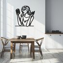 Singing Woman Metal Wall Art – Modern Female Vocalist Silhouette- KAF367