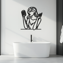 Singing Woman Metal Wall Art – Modern Female Vocalist Silhouette- KAF367