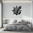 Anchor and Ship Wheel Metal Wall Art – Nautical Steel Decor for Sea Lovers- KAF368