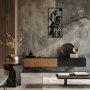 Bird & Nature Panel Metal Wall Art – Minimalist Vertical Steel Decor- KAF369