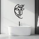 Abstract Female Line Art Metal Wall Decor – Elegant Woman Silhouette with Microphone- KAF376