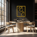 Elegant Female Silhouette Metal Wall Art – Graceful Lady Framed Steel Decor- KAF383