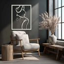 Elegant Female Silhouette Metal Wall Art – Graceful Lady Framed Steel Decor- KAF383