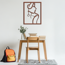 Elegant Female Silhouette Metal Wall Art – Graceful Lady Framed Steel Decor- KAF383