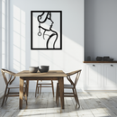Elegant Female Silhouette Metal Wall Art – Graceful Lady Framed Steel Decor- KAF383