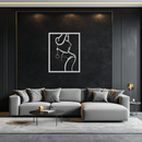 Elegant Female Silhouette Metal Wall Art – Graceful Lady Framed Steel Decor- KAF383