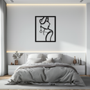 Elegant Female Silhouette Metal Wall Art – Graceful Lady Framed Steel Decor- KAF383