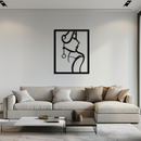 Elegant Female Silhouette Metal Wall Art – Graceful Lady Framed Steel Decor- KAF383