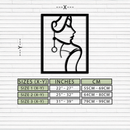 Elegant Female Silhouette Metal Wall Art – Graceful Lady Framed Steel Decor- KAF383