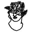 Floral Greek Statue Line Art – Modern Abstract Face Metal Wall Decor- KAF394
