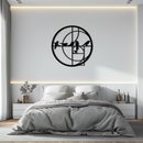 Golden Ratio Birds Metal Wall Art – Fibonacci Spiral and Birds Silhouette Black Steel Decor for Modern Interiors- KAF410