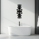 Tribal Ethnic Pattern Metal Wall Art – Abstract Geometric Black Steel Decor for Modern Bohemian Interiors- KAF432