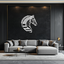 American Flag Horse Head Metal Wall Art – Patriotic Black Steel Equine Decor for Home, Barn and Ranch Interiors- KAF445