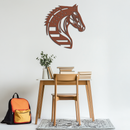American Flag Horse Head Metal Wall Art – Patriotic Black Steel Equine Decor for Home, Barn and Ranch Interiors- KAF445