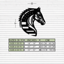 American Flag Horse Head Metal Wall Art – Patriotic Black Steel Equine Decor for Home, Barn and Ranch Interiors- KAF445