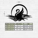 Elegant Swan on Lake Metal Wall Art – Serene Black Steel Decor for Modern, Nature-Inspired Home Interiors- KAF465