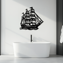 Nordic Viking Ship Metal Wall Art - Norse-Inspired Steel Decor- KAF470
