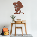 Sugar Head Makeup Man Metal Wall Art - Bold Steel Silhouette Decor- KAF471