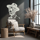 Sugar Head Makeup Man Metal Wall Art - Bold Steel Silhouette Decor- KAF471