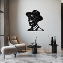 Sugar Head Makeup Man Metal Wall Art - Bold Steel Silhouette Decor- KAF471
