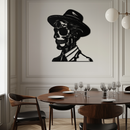 Sugar Head Makeup Man Metal Wall Art - Bold Steel Silhouette Decor- KAF471