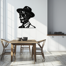 Sugar Head Makeup Man Metal Wall Art - Bold Steel Silhouette Decor- KAF471
