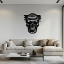 Skull Metal Wall Art - Bold and Edgy Steel Silhouette Decor- KAF477