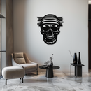 Skull Metal Wall Art - Bold and Edgy Steel Silhouette Decor- KAF477