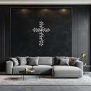 Leaf Cross Metal Wall Art - Elegant Botanical Christian Home Decor- KAF482