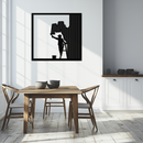 Painter Silhouette Metal Wall Art – Black Steel Artistic Home Decor- KAF489