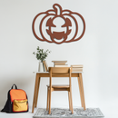 Pumpkin Halloween Metal Wall Art – Spooky Jack O'Lantern Black Decor- KAF500