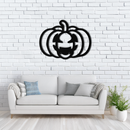 Pumpkin Halloween Metal Wall Art – Spooky Jack O'Lantern Black Decor- KAF500