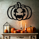 Pumpkin Halloween Metal Wall Art – Spooky Jack O'Lantern Black Decor- KAF500