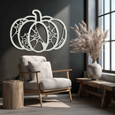 Halloween Pumpkin Metal Wall Art – Black Steel Haunted Fall Decor- KAF506
