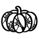 Halloween Pumpkin Metal Wall Art – Black Steel Haunted Fall Decor- KAF506